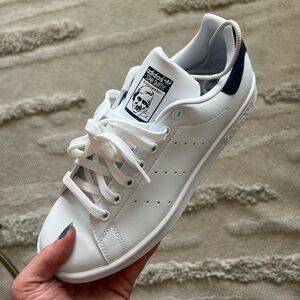 Adidas Stan Smith White and Navy Sneakers